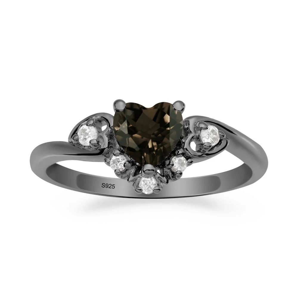 Heart-Shaped Smoky Quartz Promise Ring - Image 2