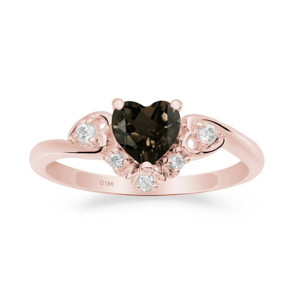 Heart-Shaped Smoky Quartz Promise Ring - Image 4