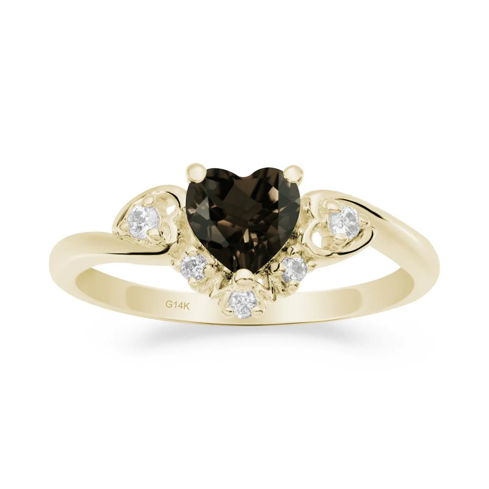 Heart-Shaped Smoky Quartz Promise Ring - Image 5