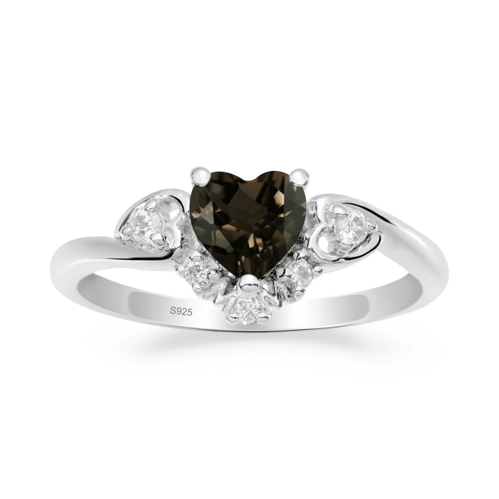 Heart-Shaped Smoky Quartz Promise Ring - Image 6