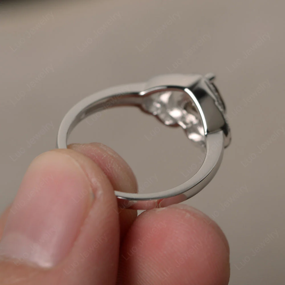 Smoky Quartz Double Halo Heart Ring - Image 2