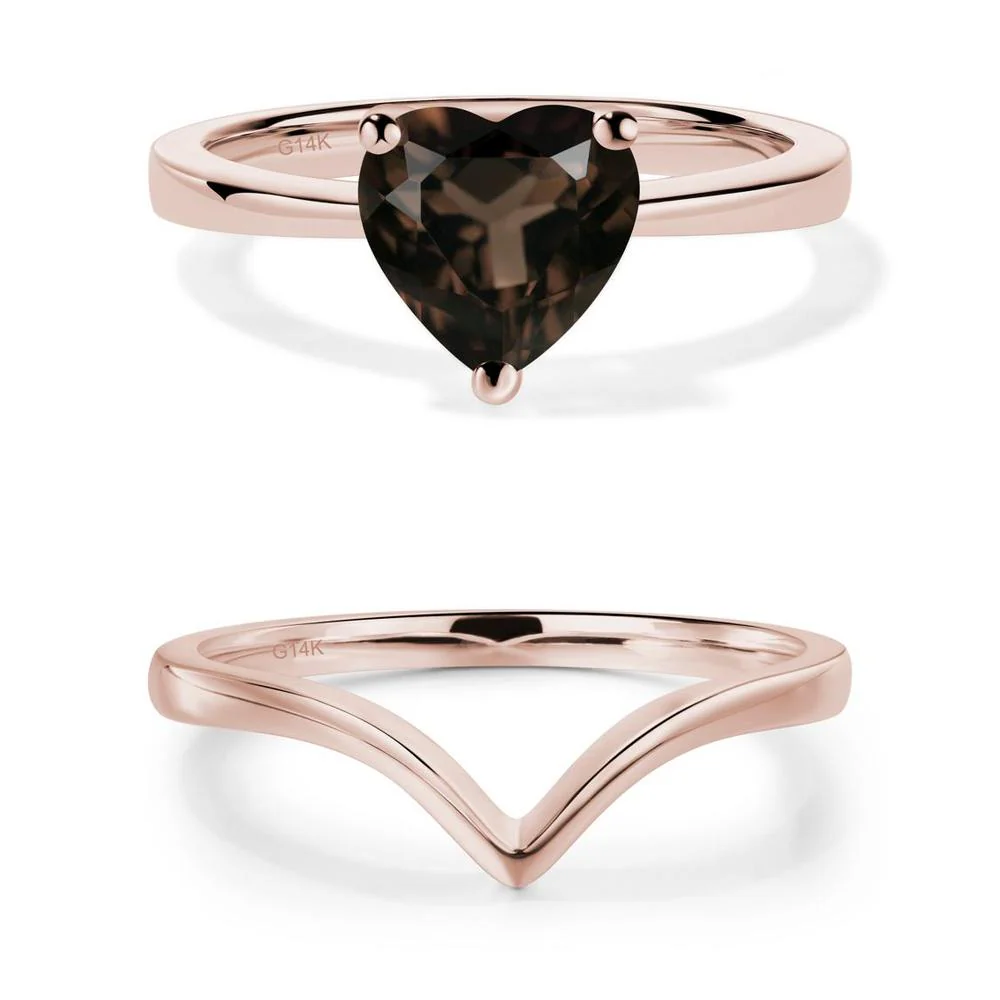 Smoky Quartz Heart Shaped Solitaire Ring - Image 17