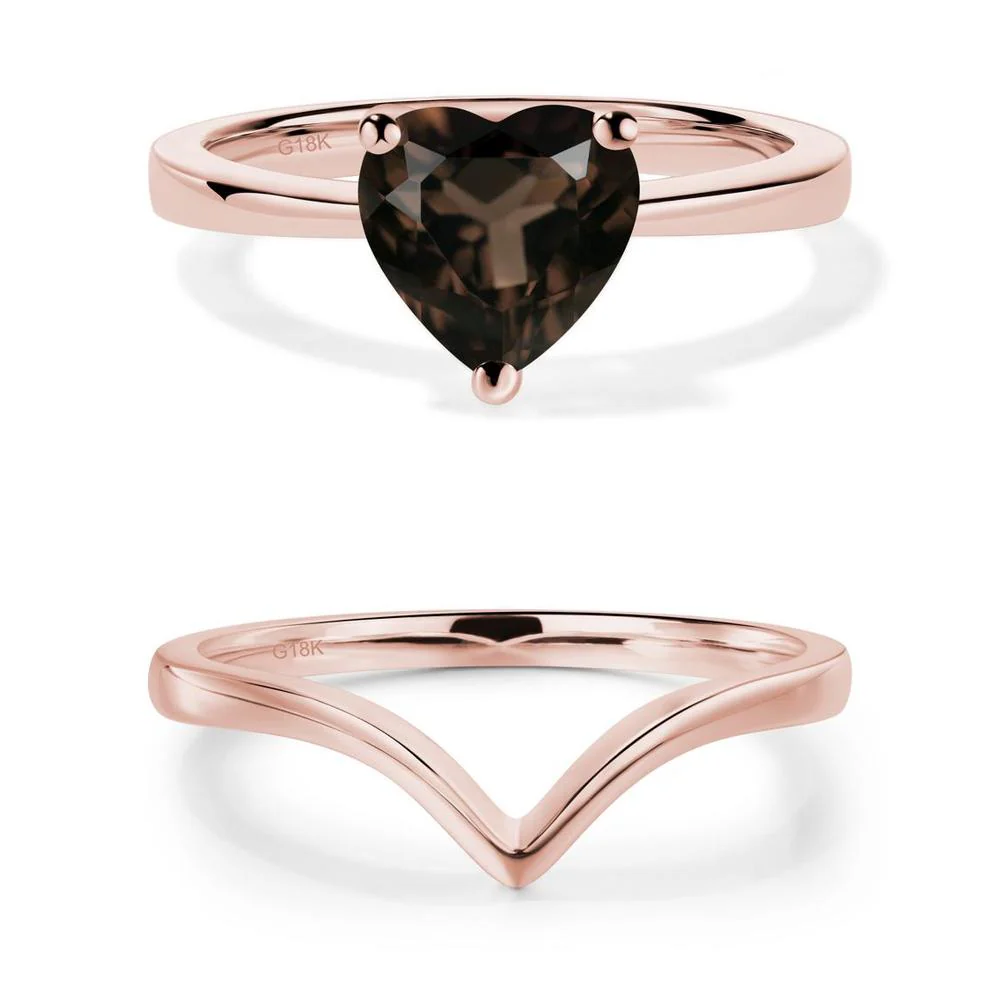 Smoky Quartz Heart Shaped Solitaire Ring - Image 19