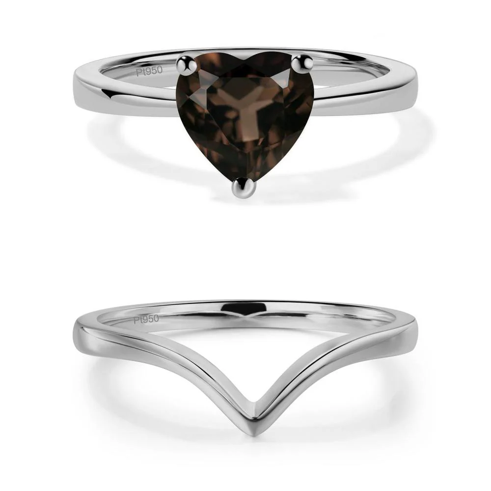 Smoky Quartz Heart Shaped Solitaire Ring - Image 21