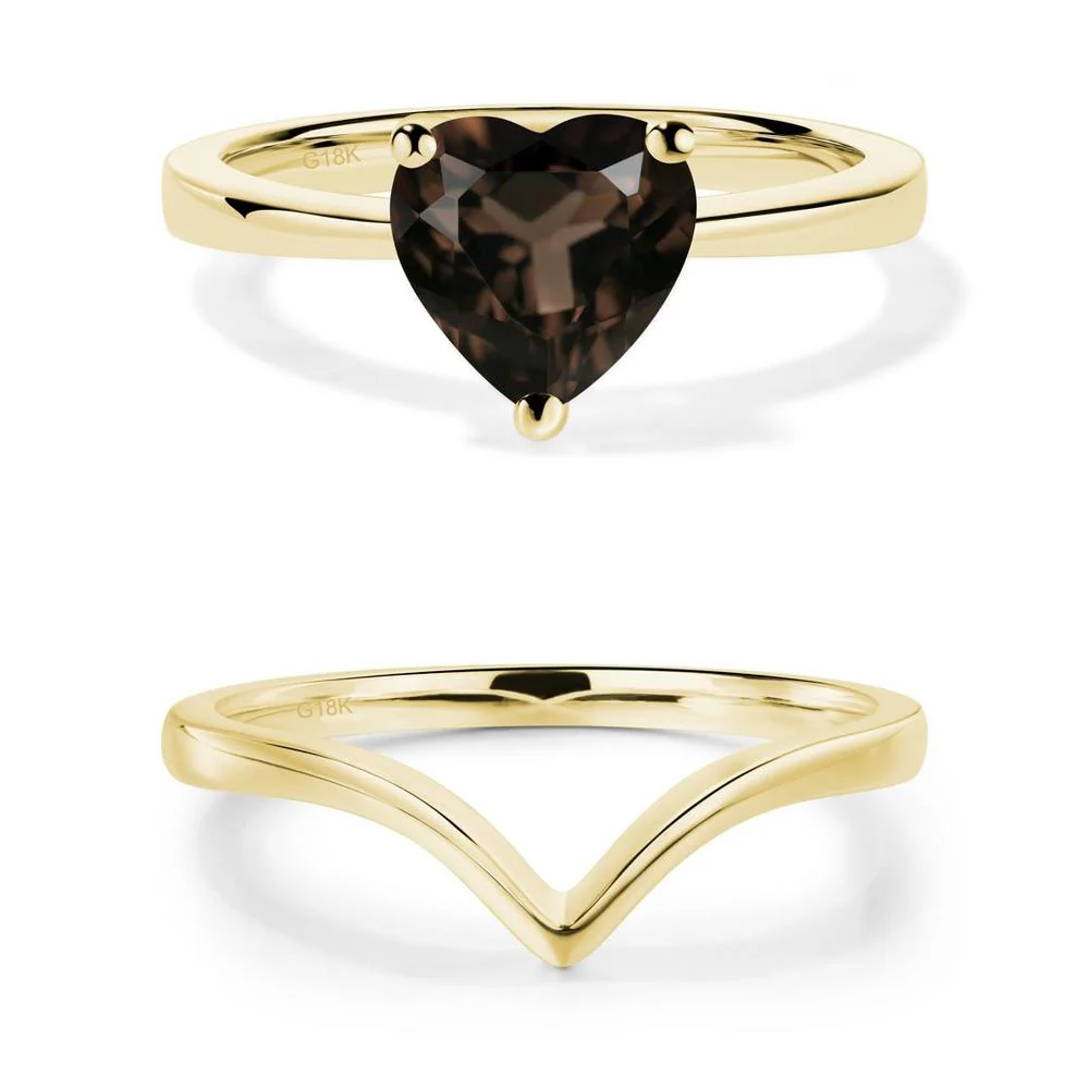 Smoky Quartz Heart Shaped Solitaire Ring - Image 23