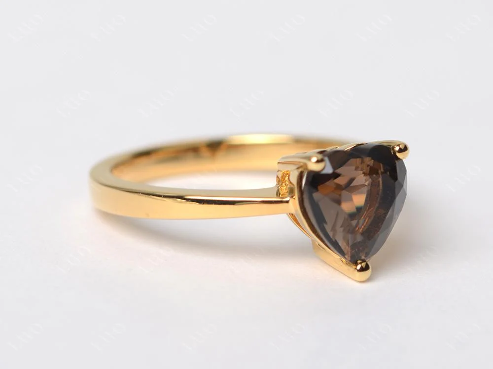 Smoky Quartz Heart Shaped Solitaire Ring - Image 30
