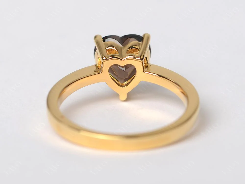 Smoky Quartz Heart Shaped Solitaire Ring - Image 31