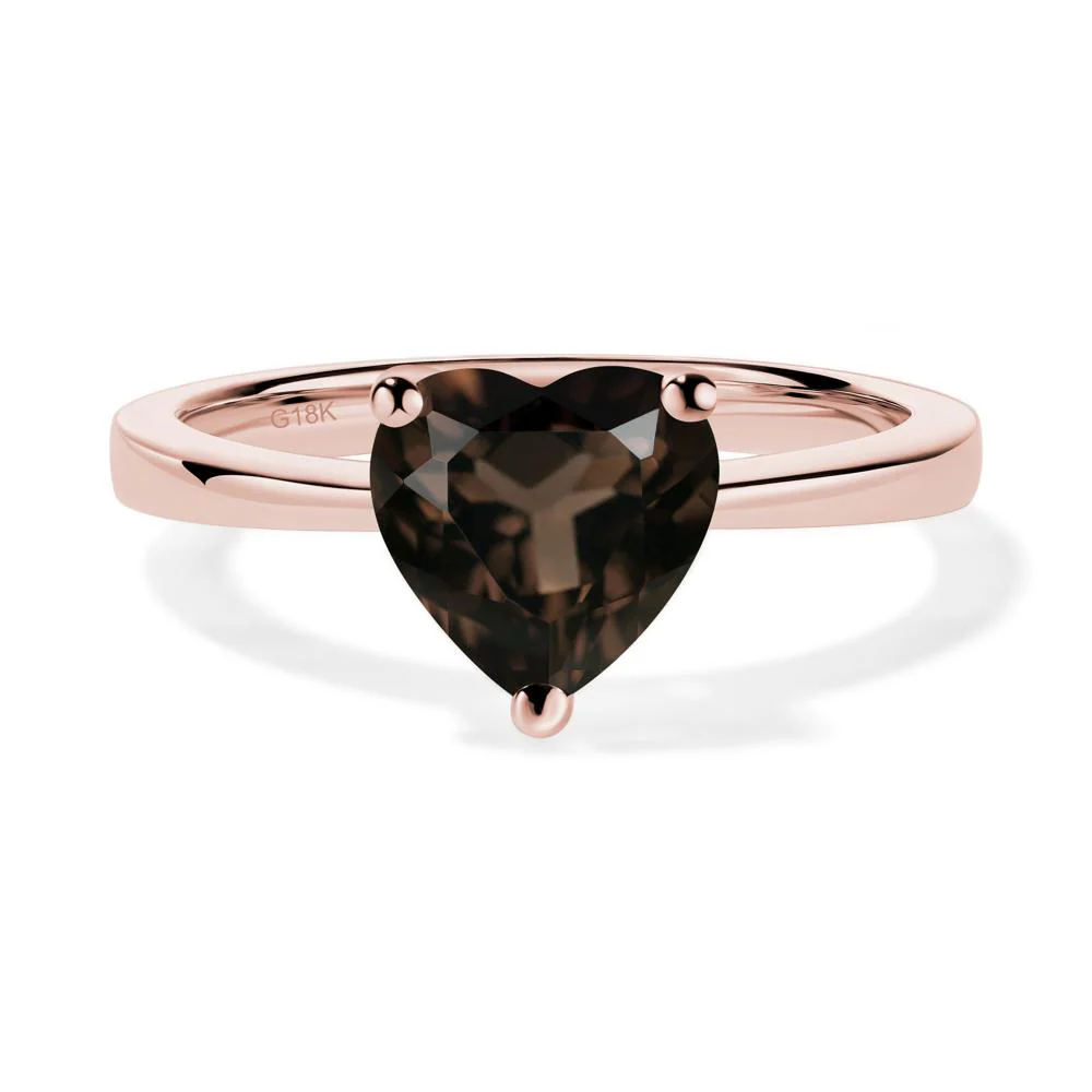 Smoky Quartz Heart Shaped Solitaire Ring - Image 5