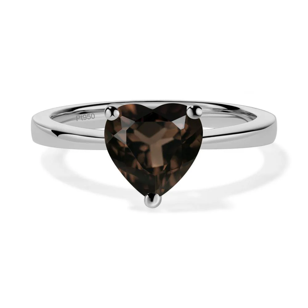 Smoky Quartz Heart Shaped Solitaire Ring - Image 6