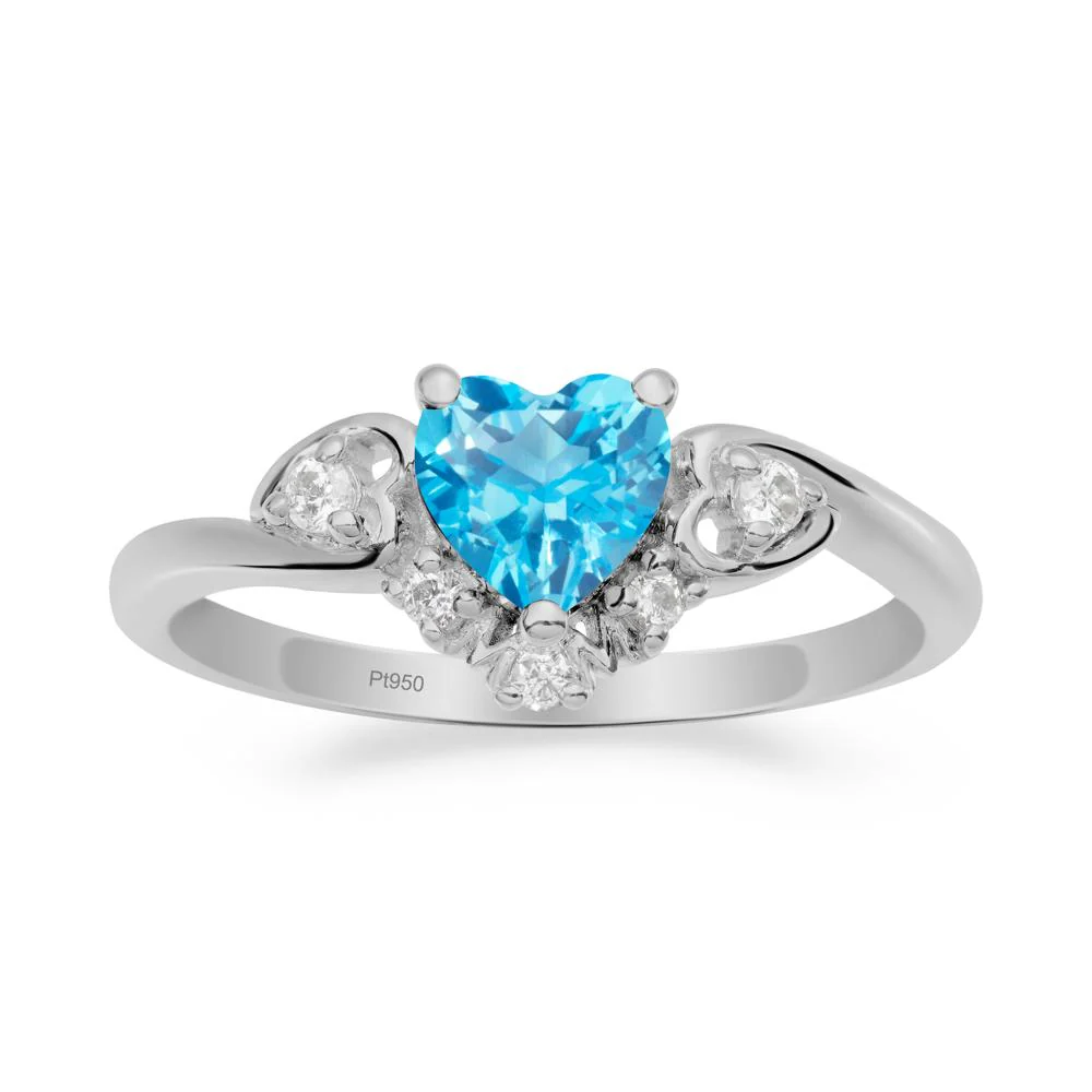 Heart-Shaped Swiss Blue Topaz Promise Ring - Image 6