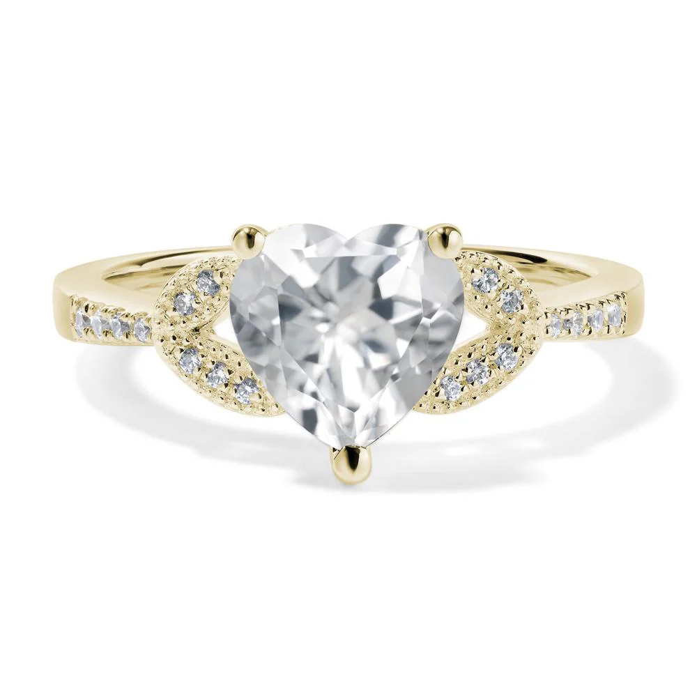 Heart Shaped White Topaz Engagement Ring - Image 5