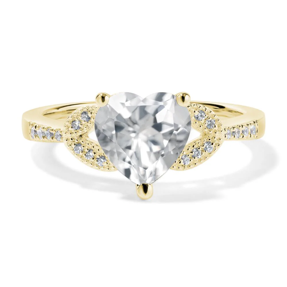 Heart Shaped White Topaz Engagement Ring - Image 8