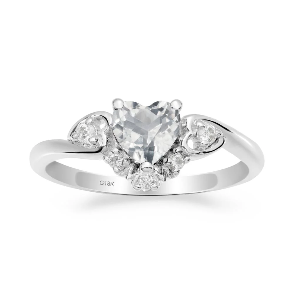 Heart-Shaped White Topaz Promise Ring - Image 2