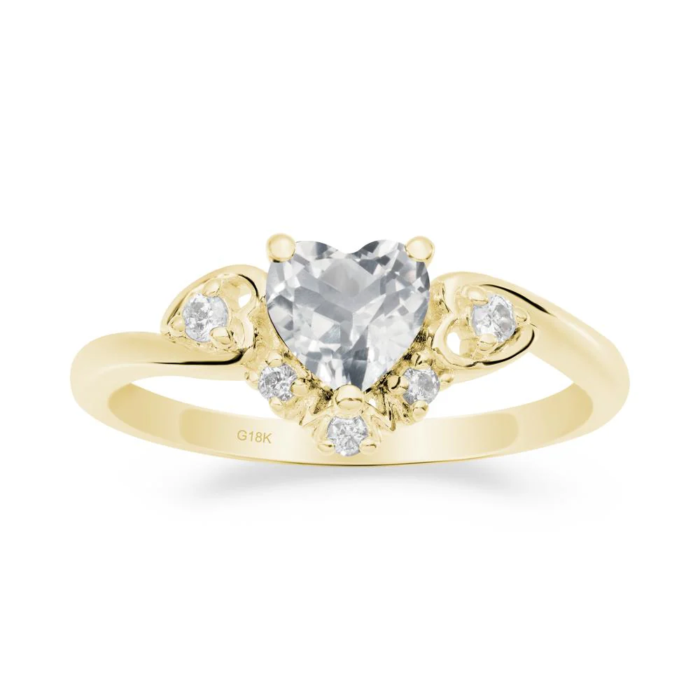Heart-Shaped White Topaz Promise Ring - Image 4
