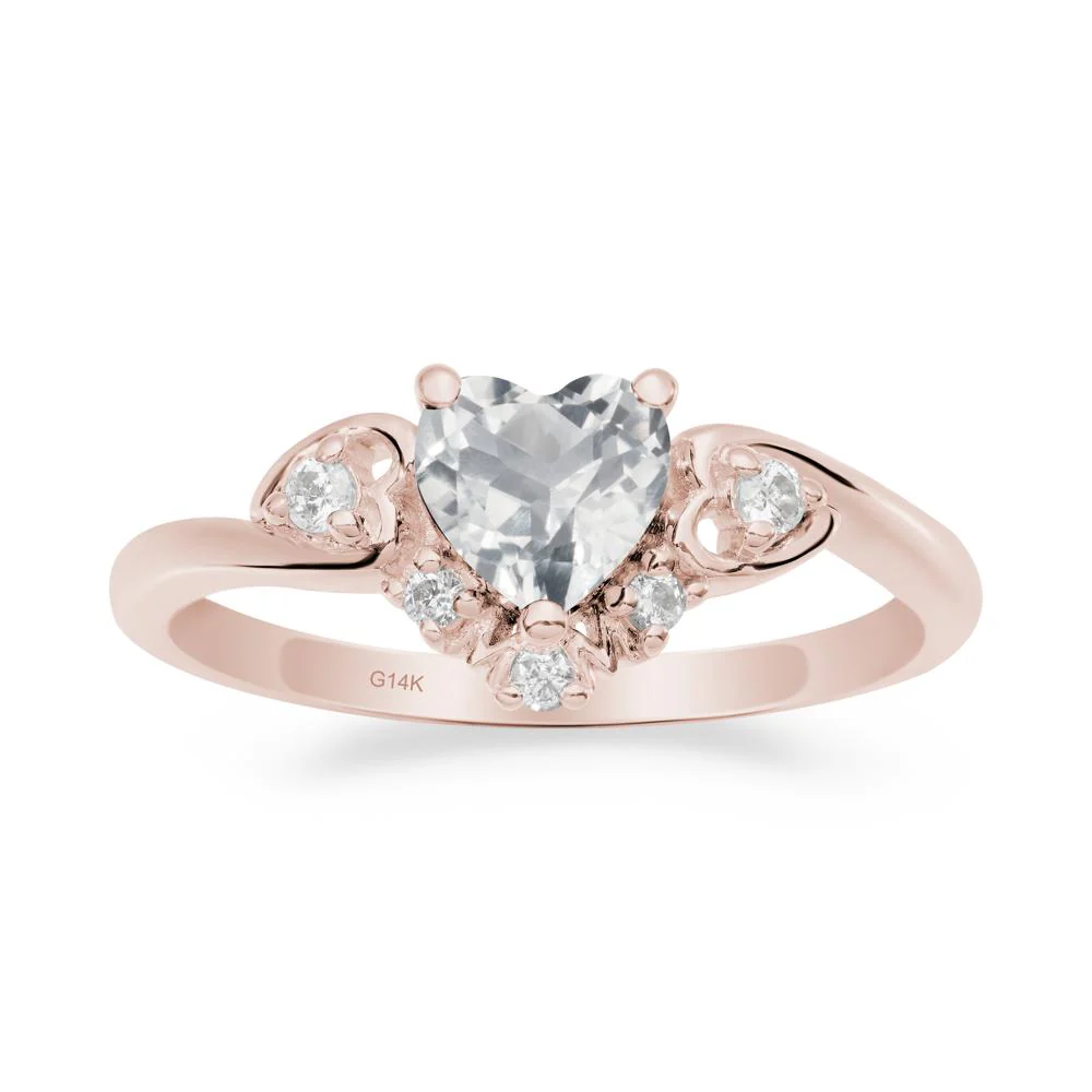 Heart-Shaped White Topaz Promise Ring - Image 9