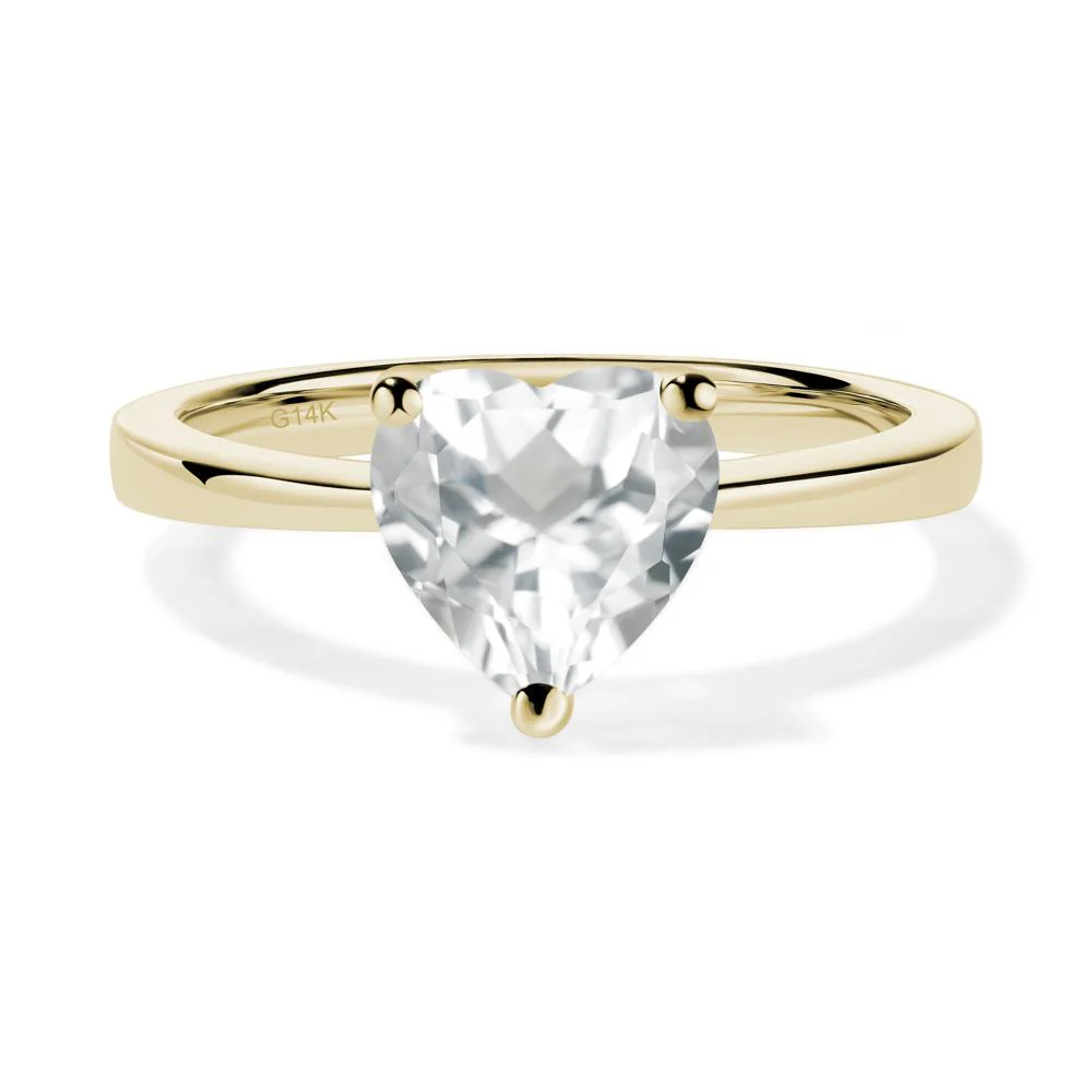 Heart Shaped White Topaz Solitaire Ring - Image 7
