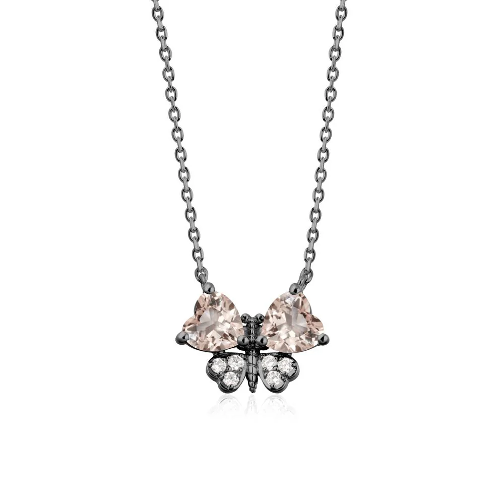 Heart Shaped Wings Butterfly Morganite Necklace - Image 7
