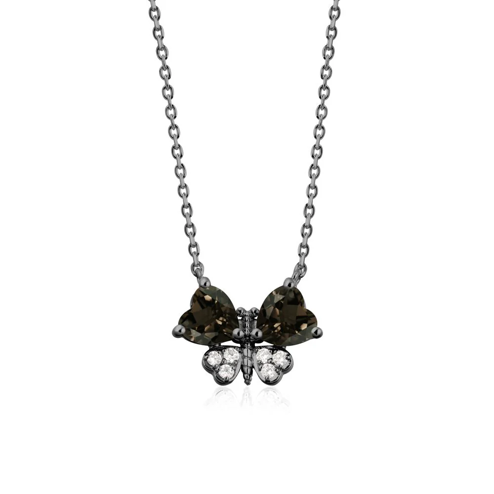 Heart Shaped Wings Butterfly Smoky Quartz Necklace - Image 8