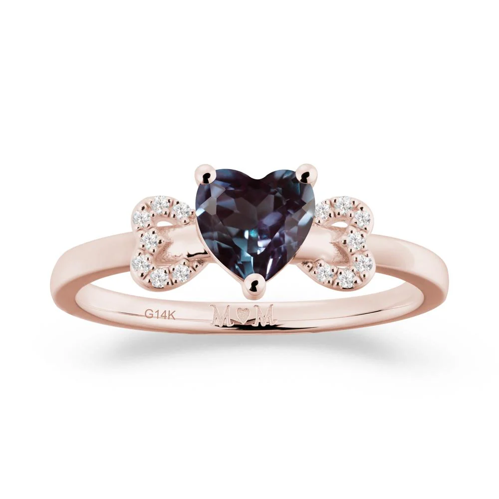 Bow Inspired Alexandrite Mom Ring - Image 8