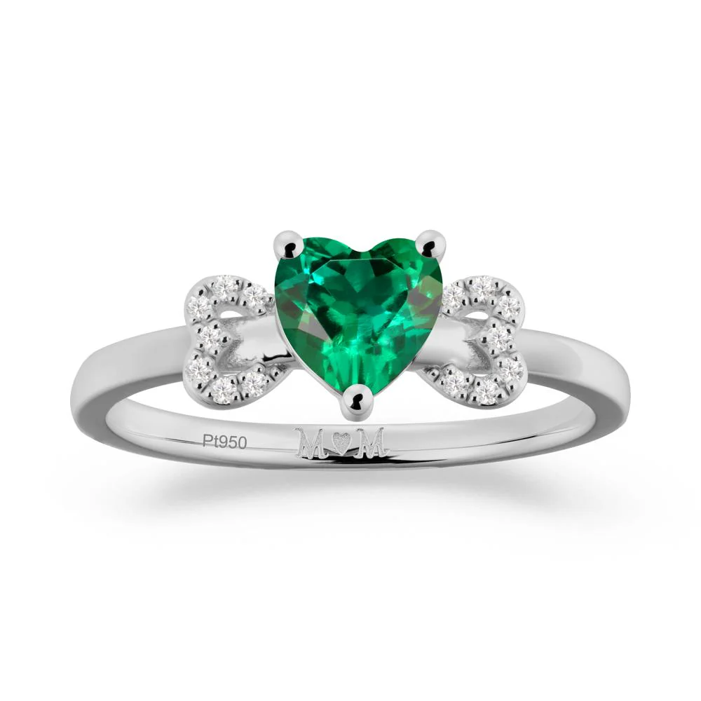 Heart Shapped Emerald Ring for Mom - Image 8