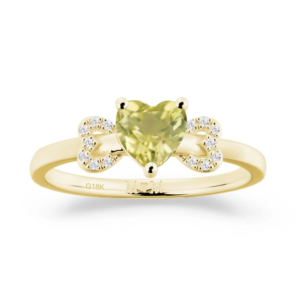 Heart Shapped Lemon Quartz Ring for Mom - Image 2