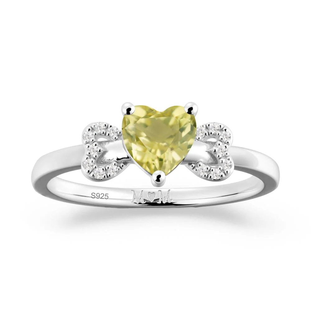 Heart Shapped Lemon Quartz Ring for Mom - Image 3