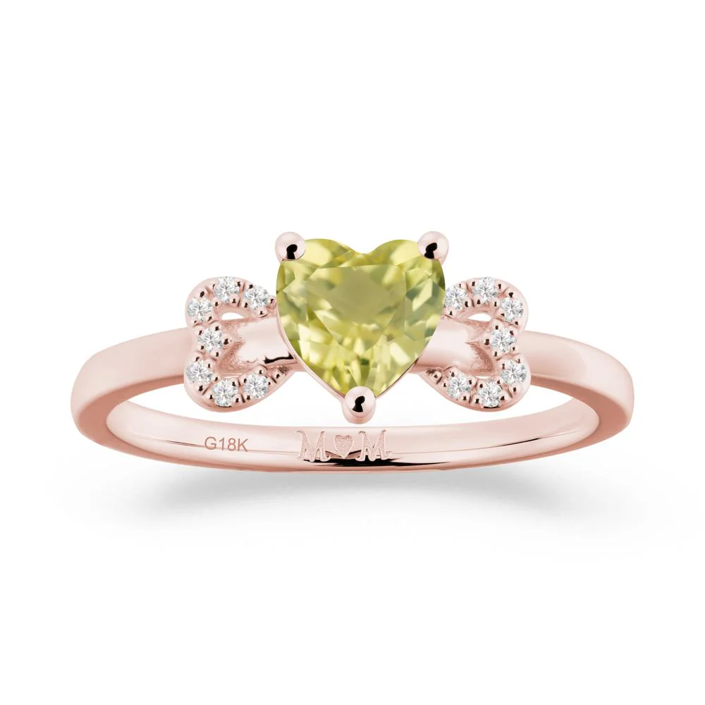 Heart Shapped Lemon Quartz Ring for Mom - Image 4
