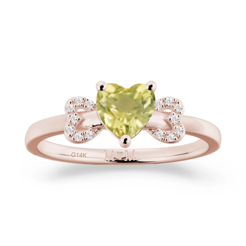 Heart Shapped Lemon Quartz Ring for Mom - Image 5