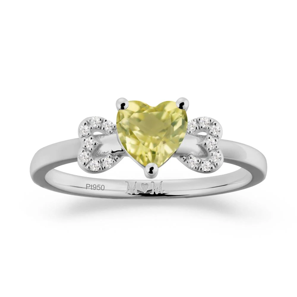 Heart Shapped Lemon Quartz Ring for Mom - Image 9