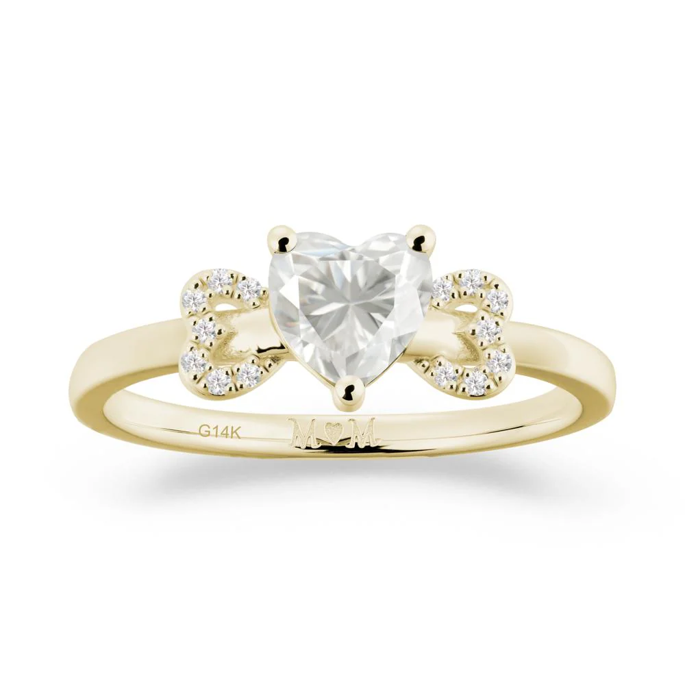 Heart Shaped Moissanite Birthstone Ring for Mom - Image 6
