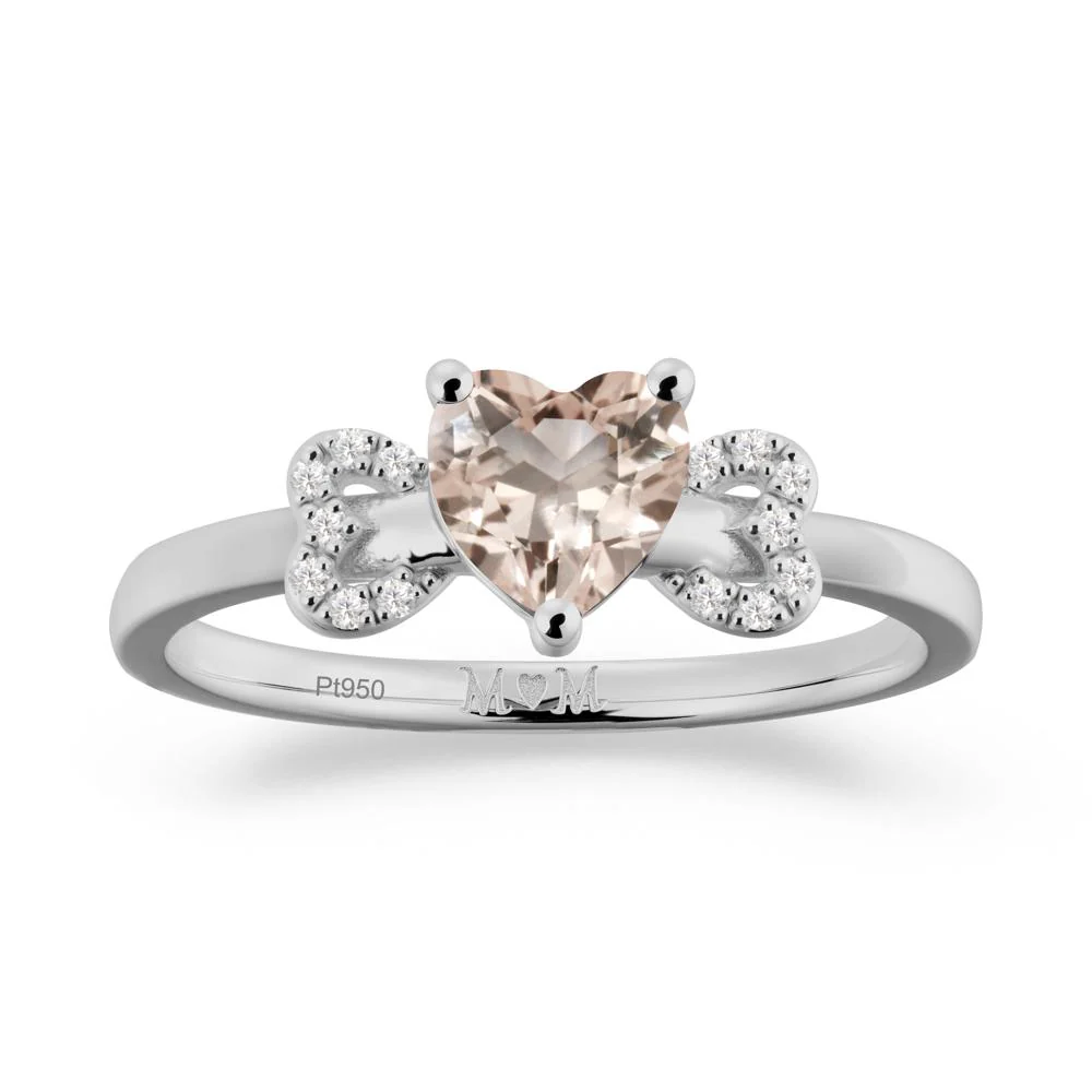 Heart Shapped Morganite Ring for Mom - Image 2