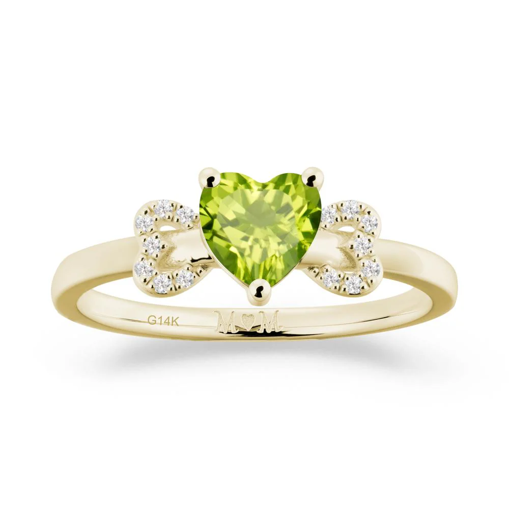 Bow Inspired Peridot Mom Ring