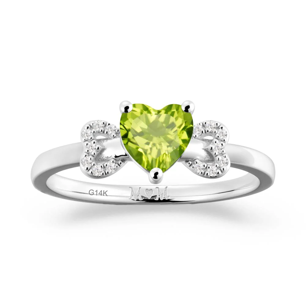 Bow Inspired Peridot Mom Ring - Image 5