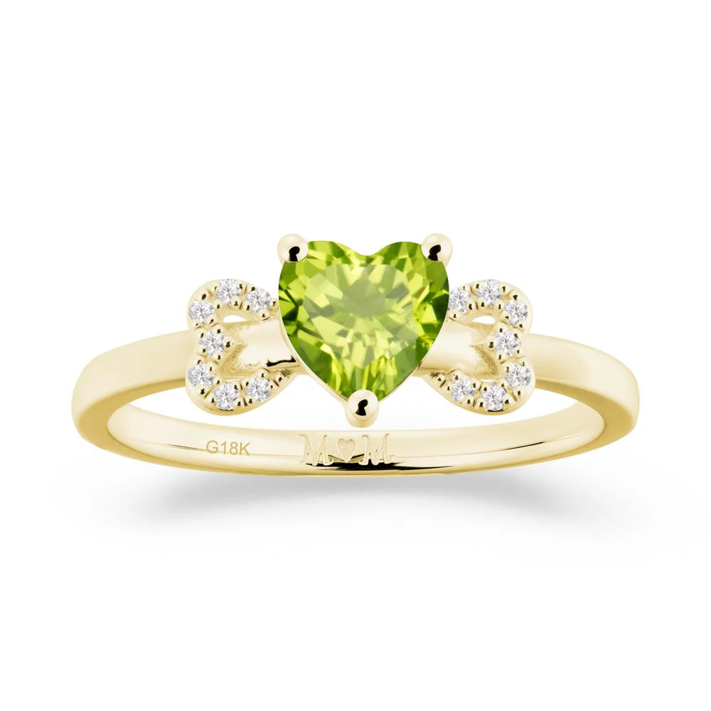 Bow Inspired Peridot Mom Ring - Image 6