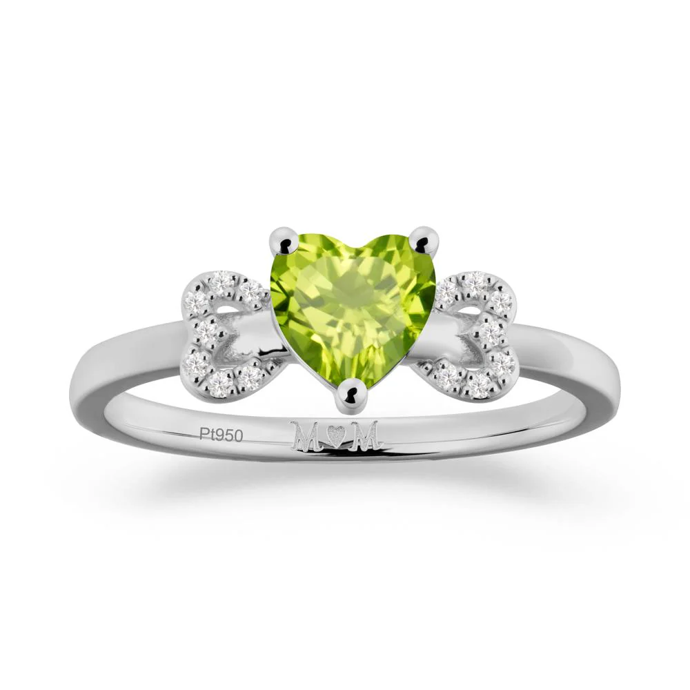 Bow Inspired Peridot Mom Ring - Image 7