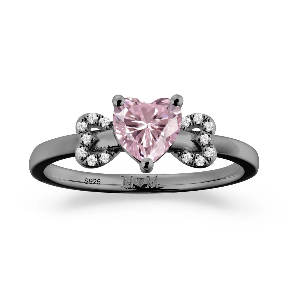 Bow Inspired Pink Cubic Zirconia Mom Ring - Image 3