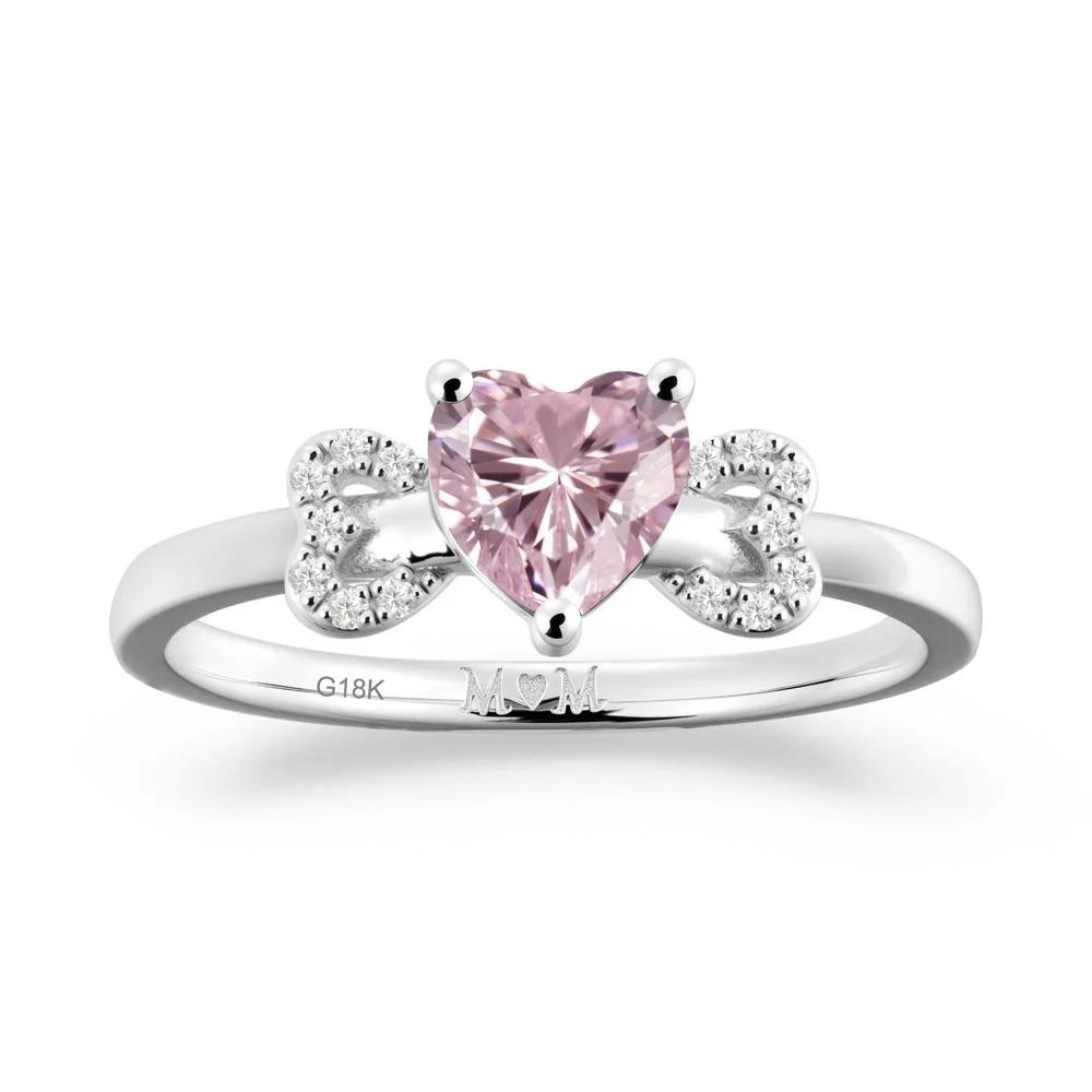 Bow Inspired Pink Cubic Zirconia Mom Ring - Image 7