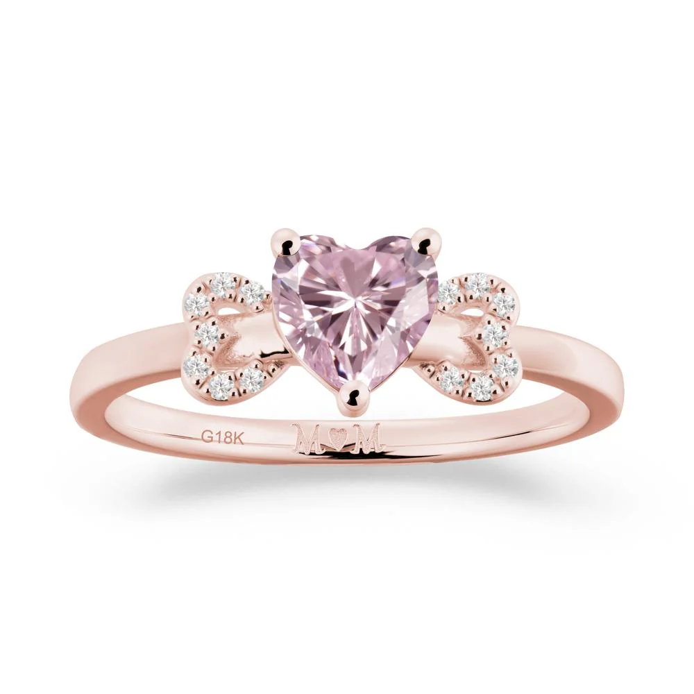 Bow Inspired Pink Cubic Zirconia Mom Ring - Image 9