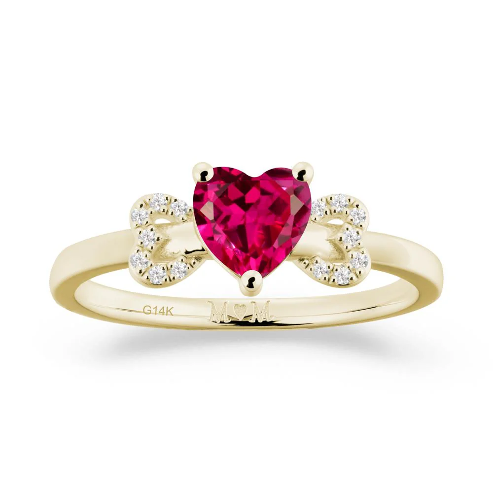 Bow Inspired Ruby Mom Ring