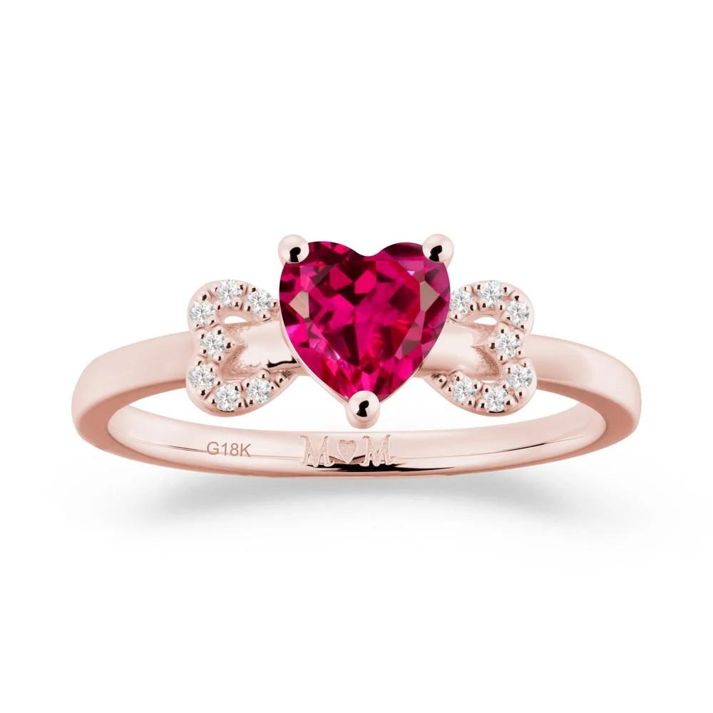 Bow Inspired Ruby Mom Ring - Image 2