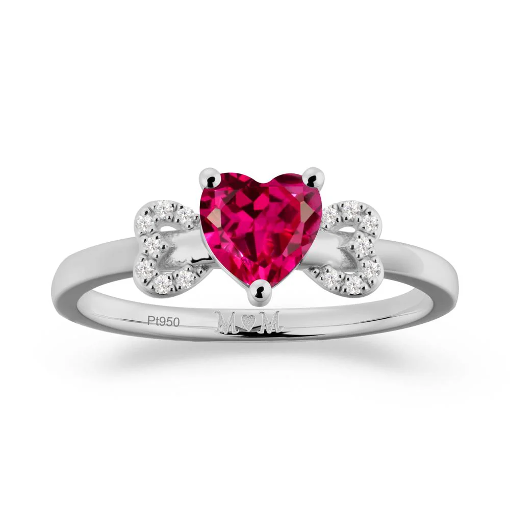 Bow Inspired Ruby Mom Ring - Image 4