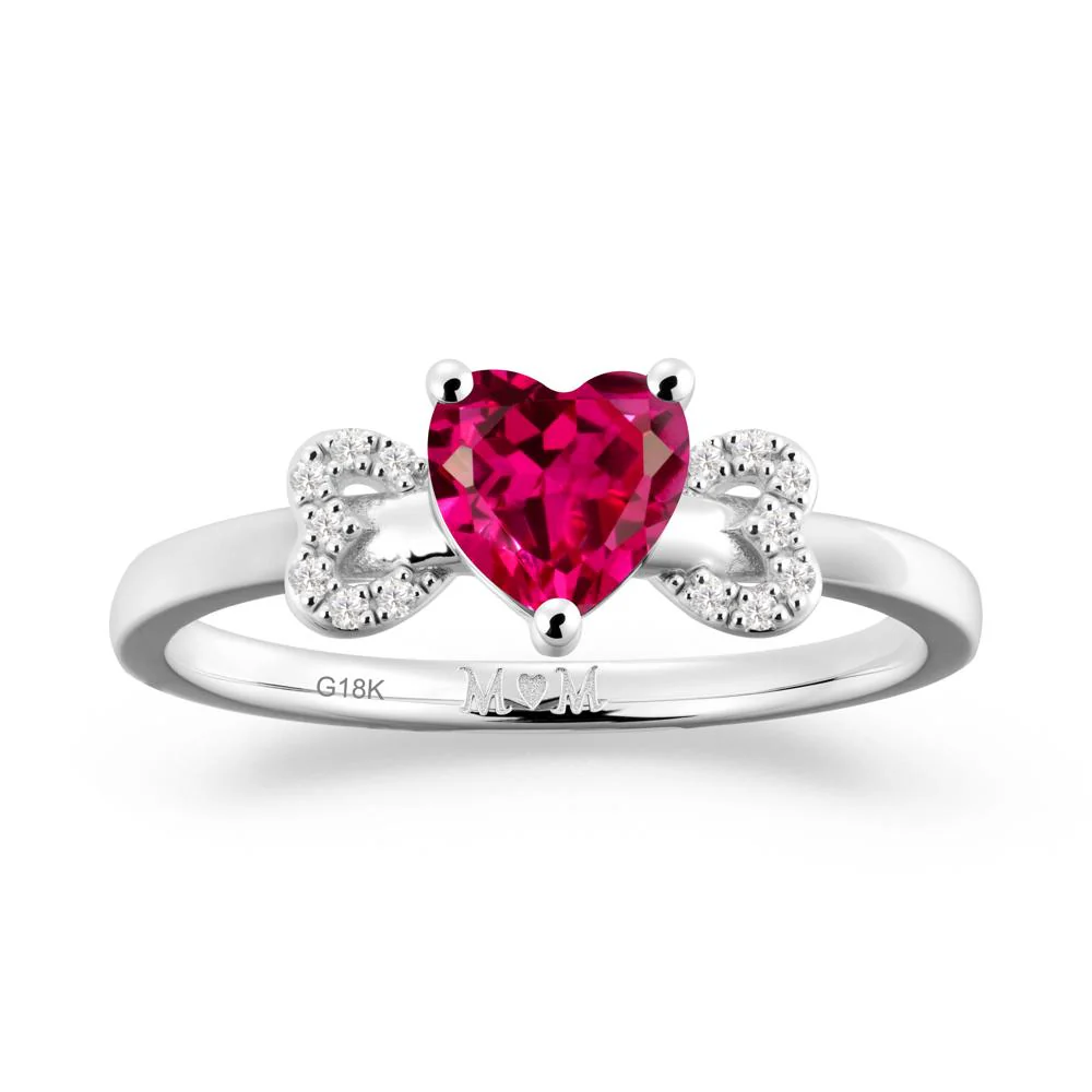 Bow Inspired Ruby Mom Ring - Image 5