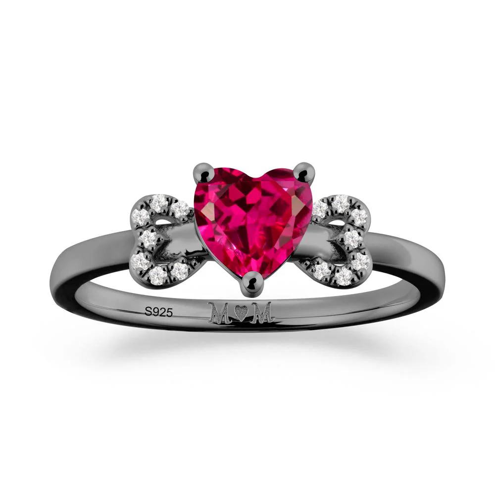 Bow Inspired Ruby Mom Ring - Image 6