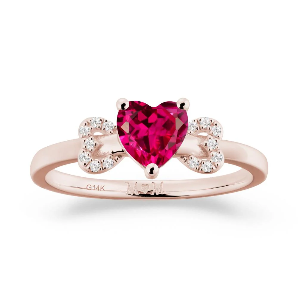 Bow Inspired Ruby Mom Ring - Image 7