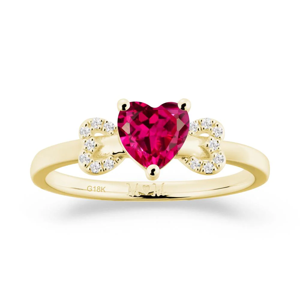 Bow Inspired Ruby Mom Ring - Image 8