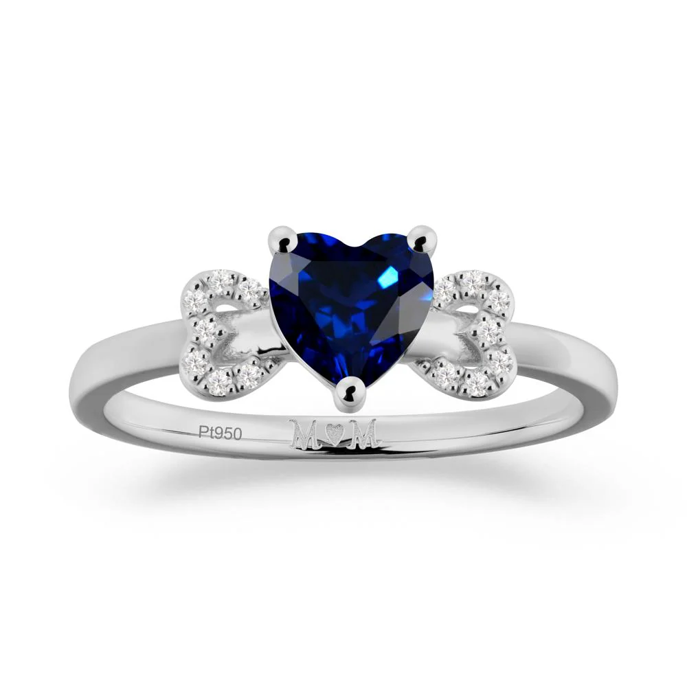 Heart Shapped Sapphire Ring for Mom - Image 4