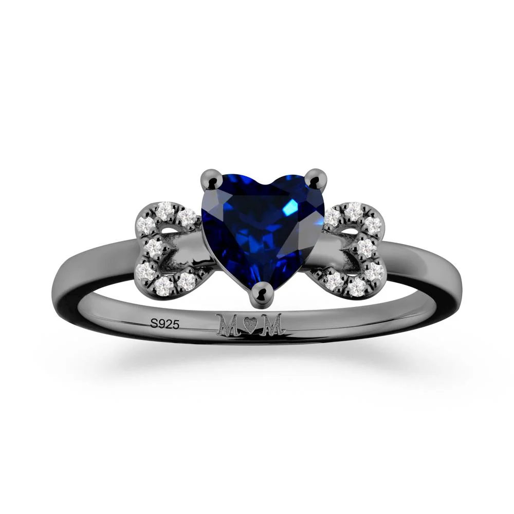 Heart Shapped Sapphire Ring for Mom - Image 5