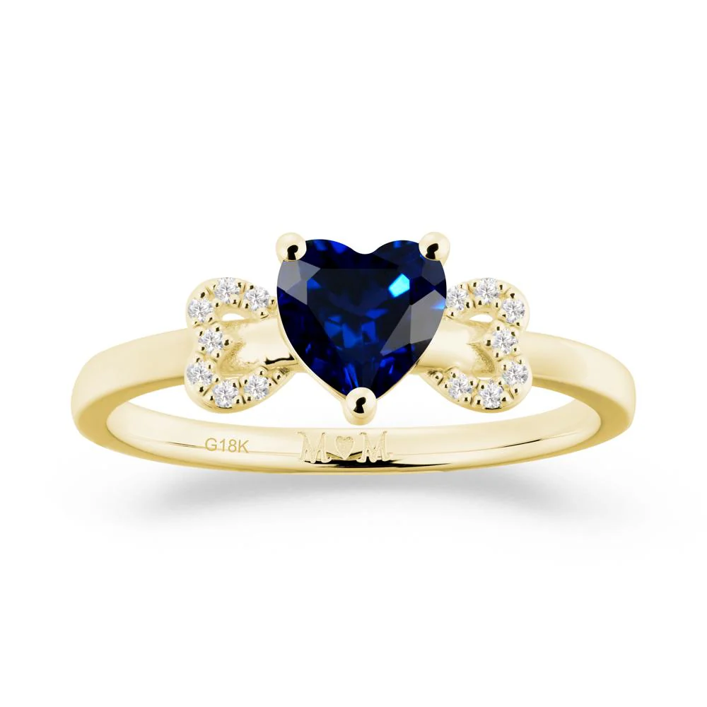 Heart Shapped Sapphire Ring for Mom - Image 7