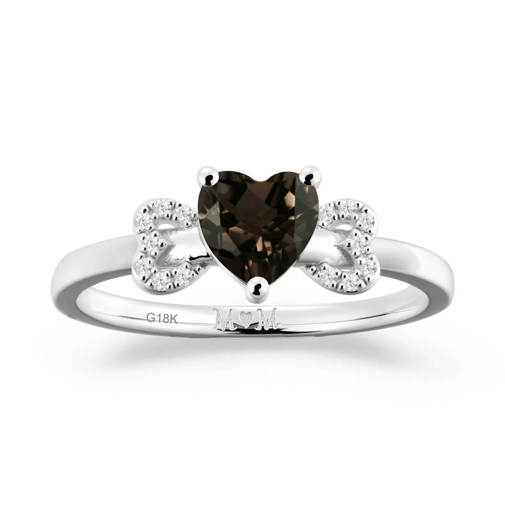 Heart Shaped Smoky Quartz Birthstone Ring for Mom - Image 6