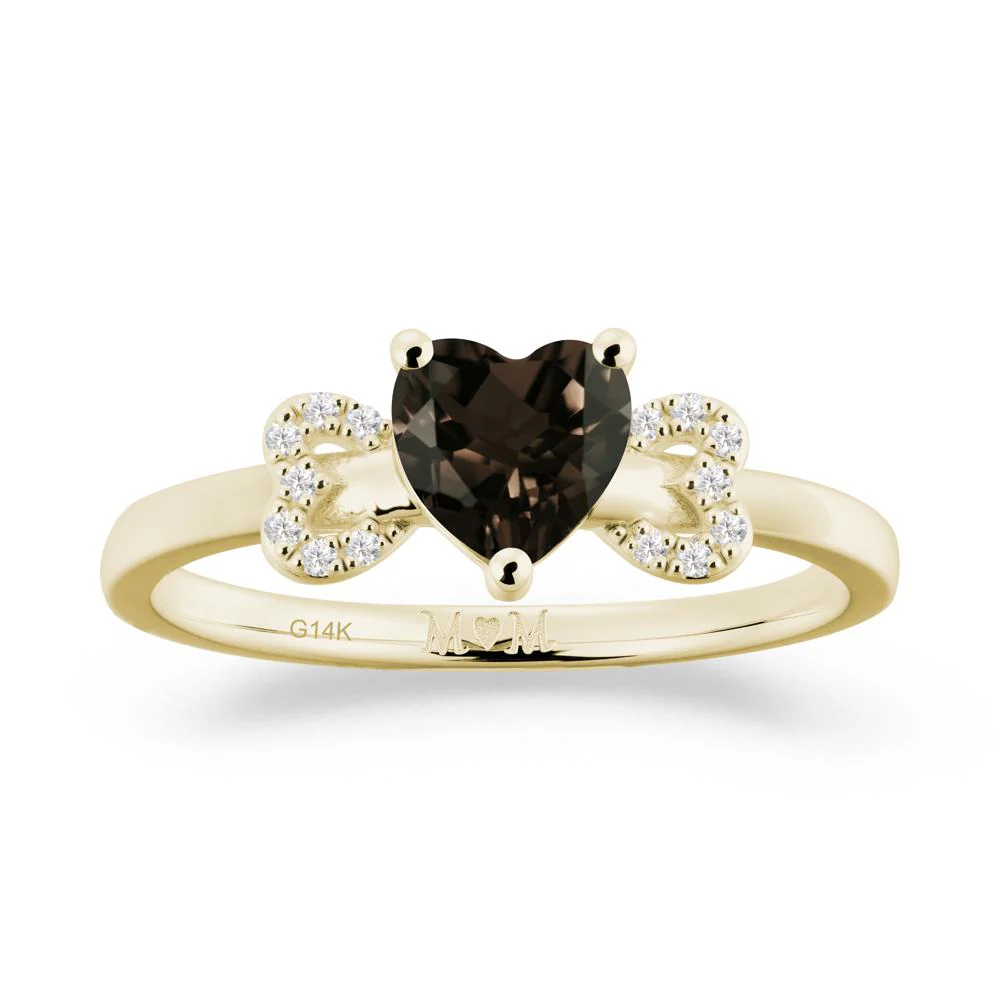 Heart Shaped Smoky Quartz Birthstone Ring for Mom - Image 7